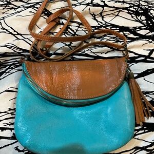 For Pam - Brown and Blue Women's Crossbody Bag